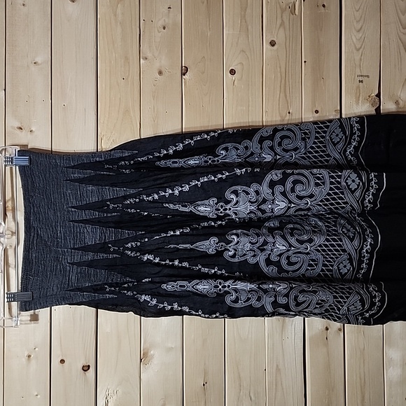 Anthropologie Lapis Gray ruched midi skirt REVERSABLE Dress/Skirt One Size - Picture 6 of 8